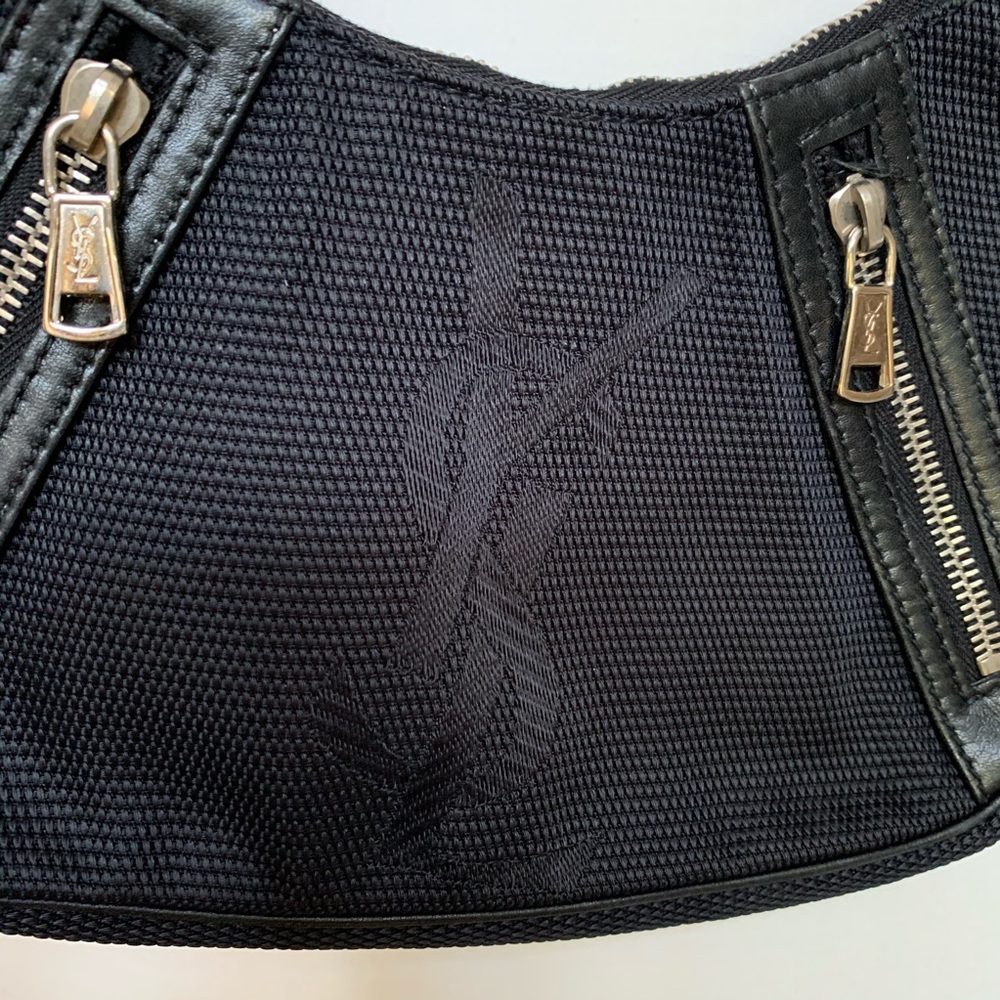 Yves Saint Laurent Black Textured Hobo with Gold Hardware